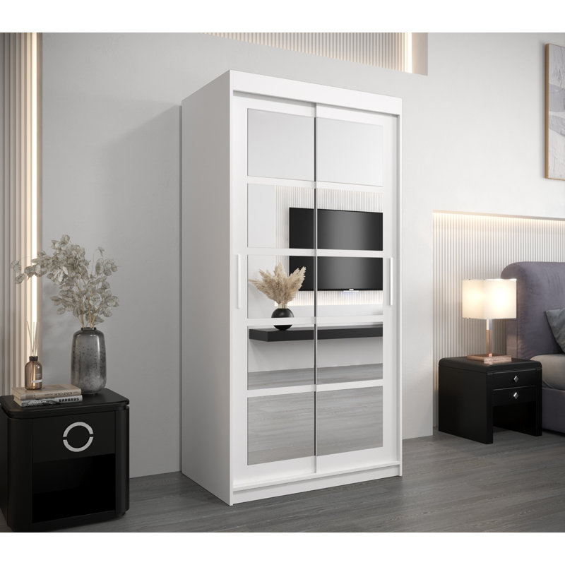 Miltiadh 2 Door Manufactured Wood Wardrobe, White Matte