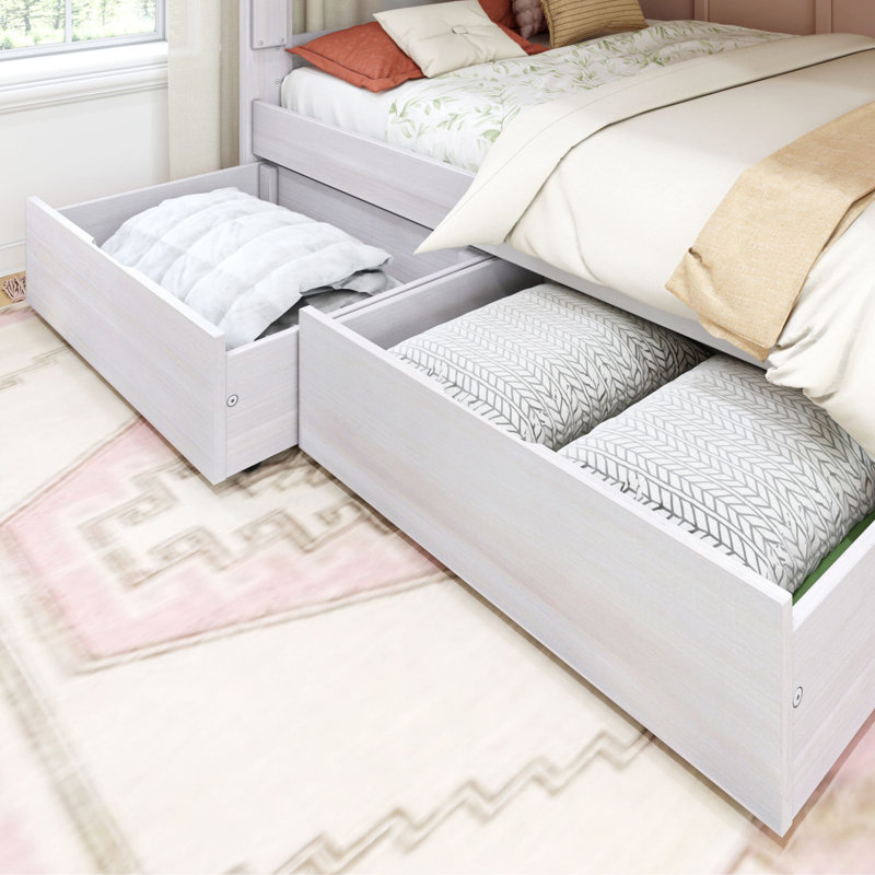 Kulik Kids Queen Over Queen Bunk Bed, White Wash