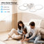 Ventilateur de plafond réversible à intensité variable de 32,68 po avec lumières DEL et télécommande Debrann-877077981-895627278