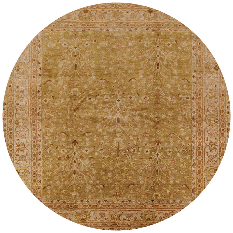 Tapis oriental brun clair Garo, Rond 5 pi