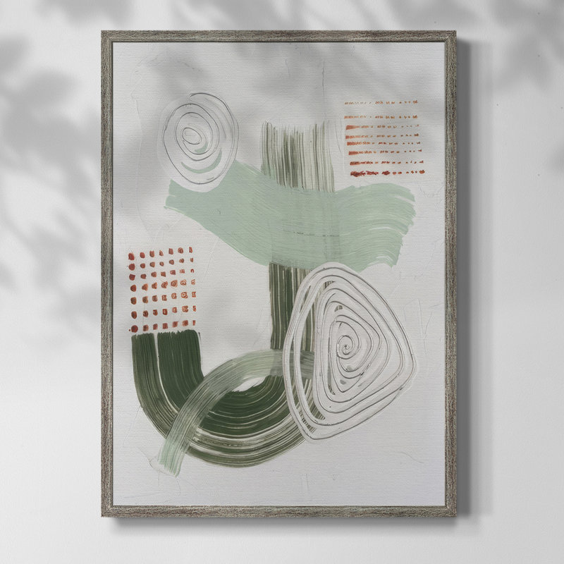 Impression encadrée Jade Rhythme II - bois massif, H 15 po x l 12 po