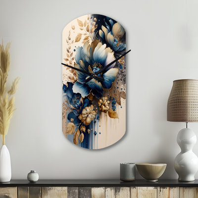 Horloge florale en métal Mohandas
