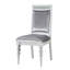 2 pièces d'appoint en gris et argent - Tissu élégant avec structure en bois incrusté de strass recouvert de 2 sièges