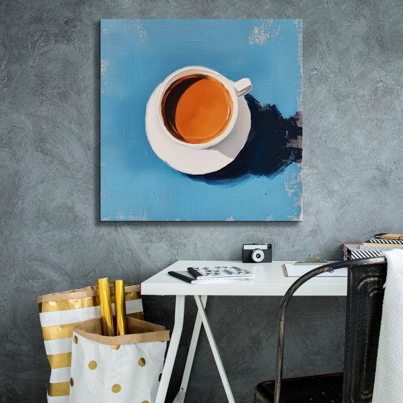 «Blue Table Cup» par Svetlana Aleynikova, art mural sur toile, H 26 po x l 26 po