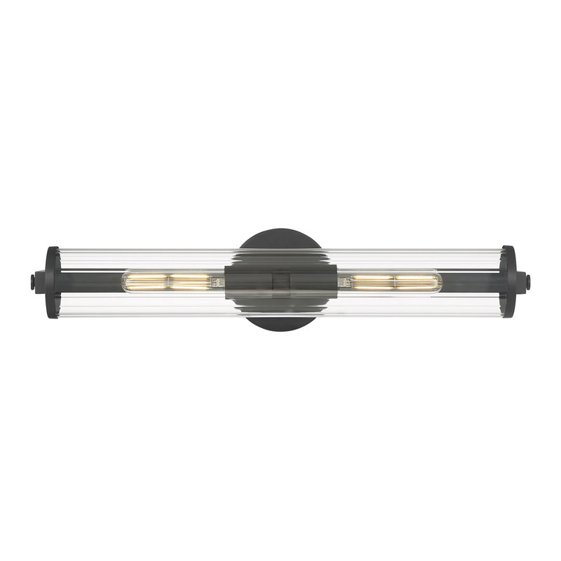 Cylora 22.75" Wide 2-Light Bath Bar, Black