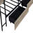 Corner Bed Frame Twin Size With Bookcase And 2 Underbed Storage Drawers, Modern Twin Bed With Led Light And Charging Station, Grey-1268821111