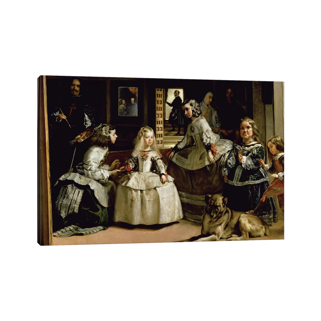 Las Meninas, Detail of the Lower Half Depicting the Family of Philip IV of Spain, 1656 by Diego Rodriguez de Silva y Velazquez - Wrapped Canvas Painti