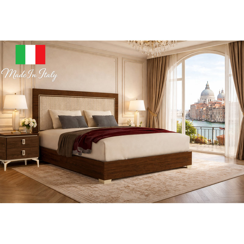 Valencia Upholstered King Size Bed With Standard Frame, Queen