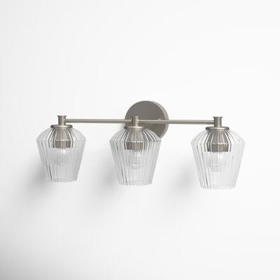 Depner 3 Light Ribbed Dimmable Vanity Light