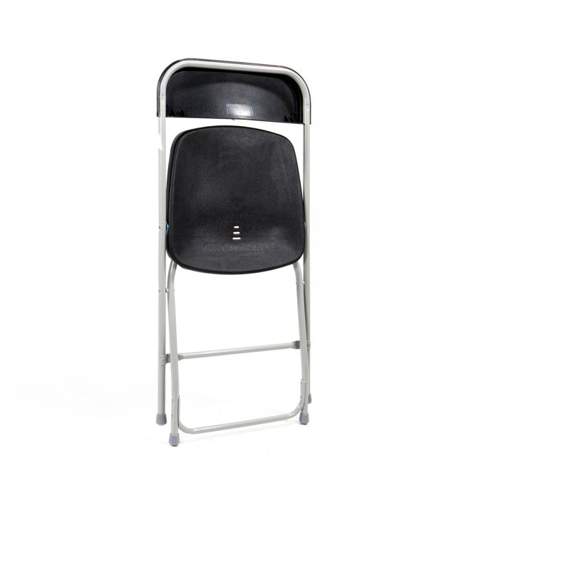 Budget Folding Chair, Foldable And Stackable, Steel Frame, 43X49X80Cm (Wxdxh), Black, Grey