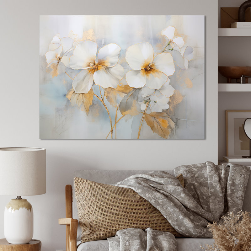Minimalisme Pansy Radiance Bouquet sur toile, Toile tendue, H 24 po x l 32 po x P 1 po