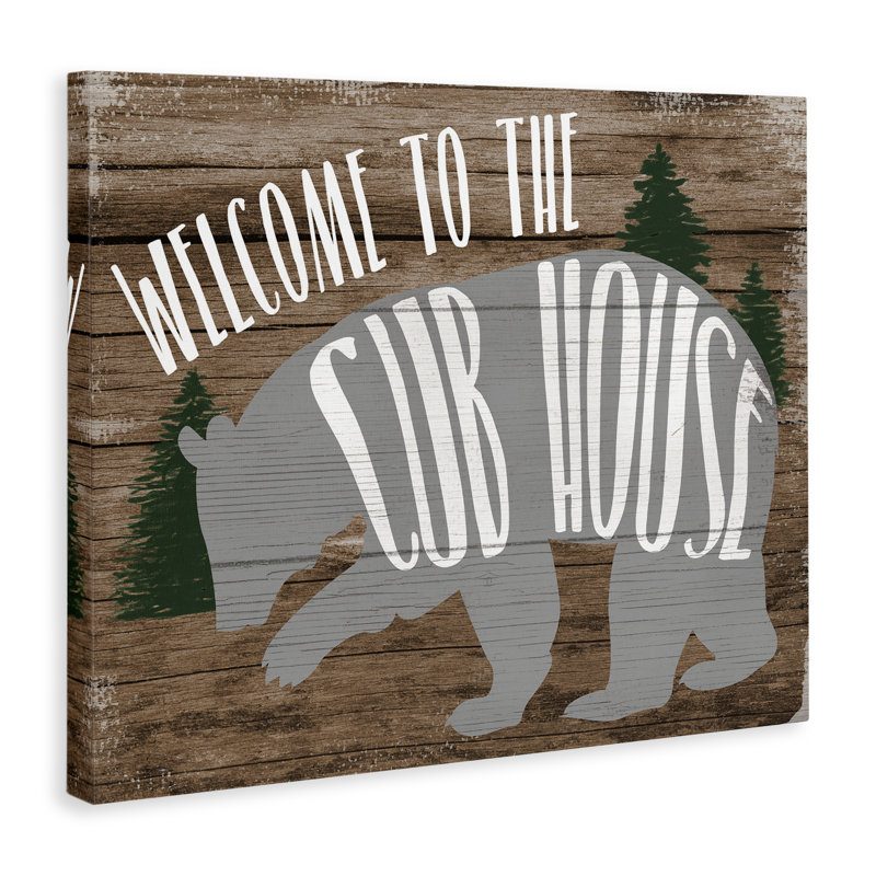 «Welcome Cub House», art mural sur toile par Daphne Polselli, H 30 po x l 40 po
