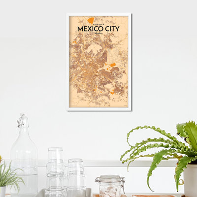 Mexico City Map In Vintage - No Frame Print