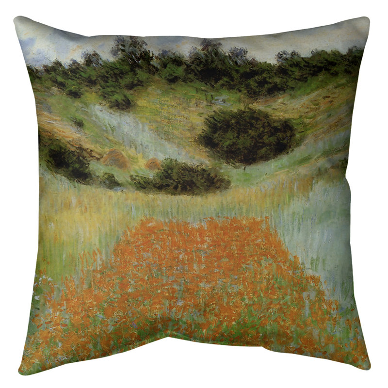 Champ décoratif claude monet dans un coussin décoratif creux, 20 po x 20 po, Protection UV