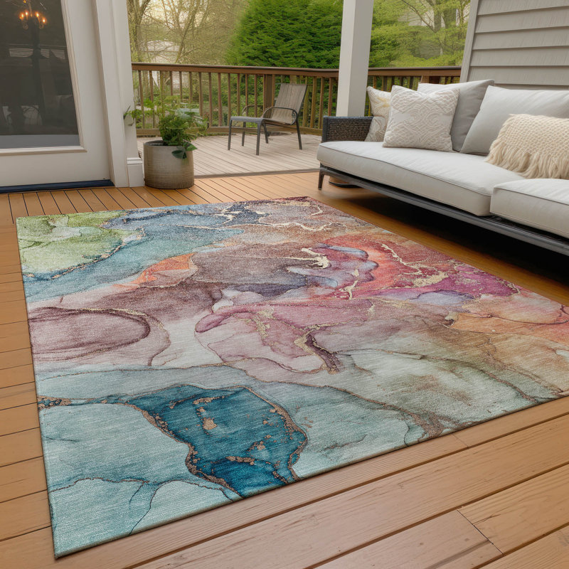 Tapis intérieur / extérieur Alfonzo avec envers antidérapant, Rectangle 2 pi 6 po x 3 pi 10 po