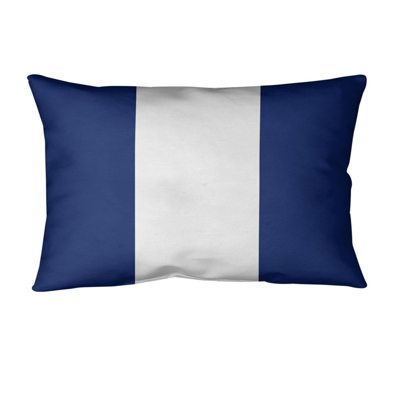 Housse de coussin lombaire Atlanta, Blanc / bleu, New-York, grand