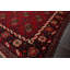 Tapis unique en laine noué à la main de 3 pi 10 po x 7 pi 3 po rouge / gris anthracite / ivoire Juvon