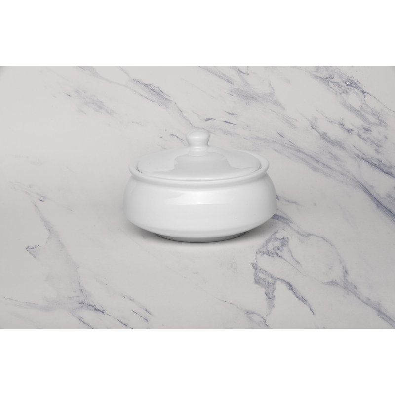 Bol pratique en porcelaine de qualité supérieure avec couvercle | 28,7 oz, ivoire | Va au micro-ondes et au lave-vaisselle