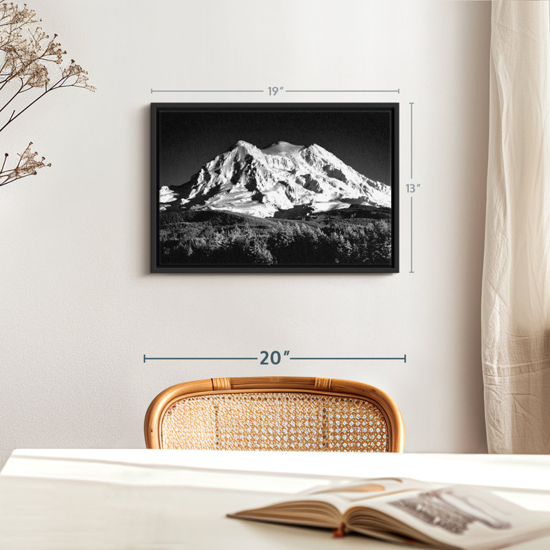 Mont Shasta, impression sur toile monochrome, H 13 po x l 19 po