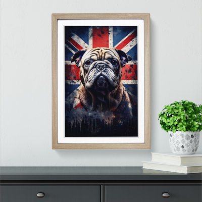 British Bulldog Symbolism Art - Framed Print