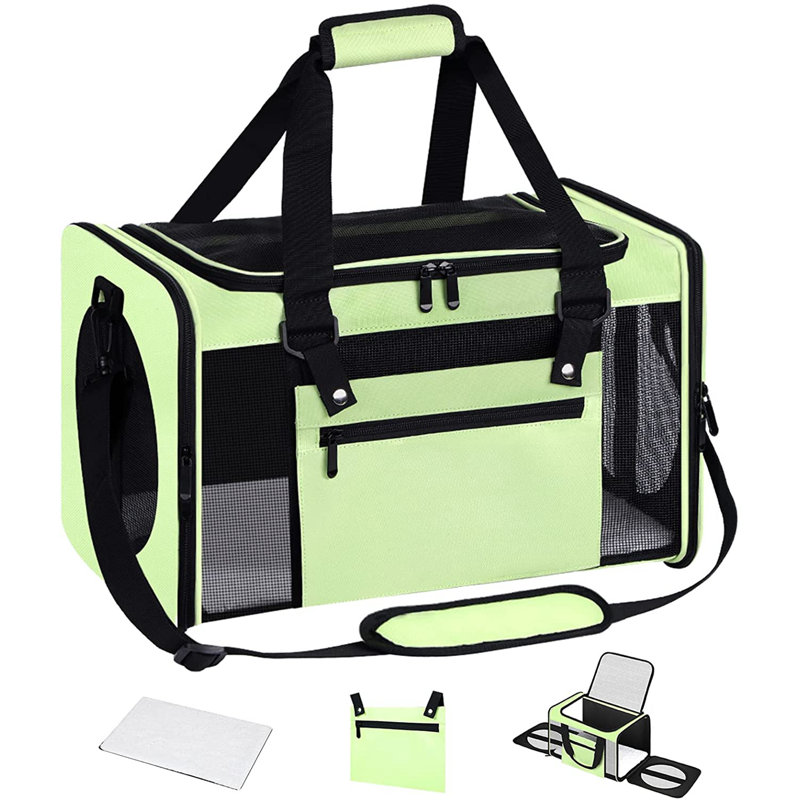 Sac portable pour animaux, étui de transport pour chats et chiens, vert