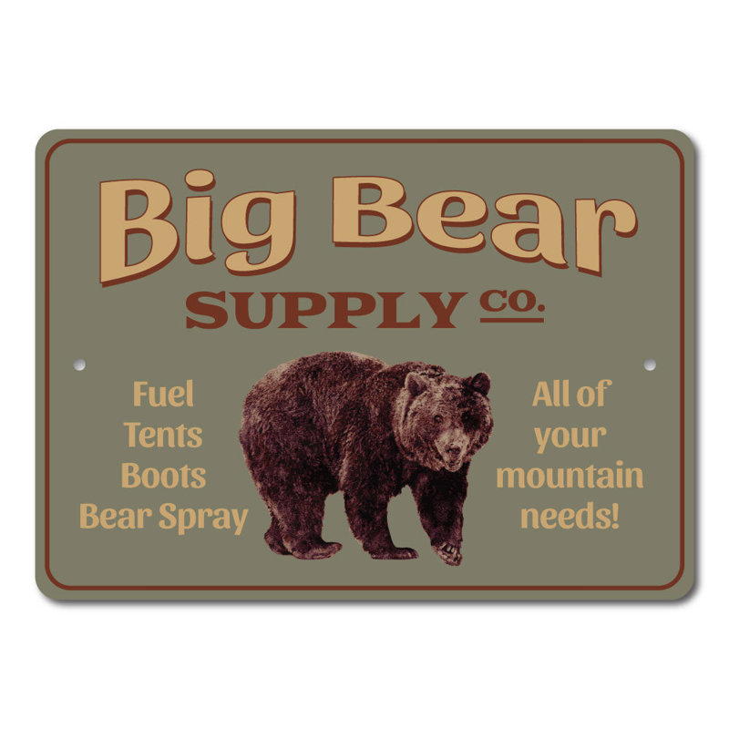 Enseigne en aluminium Big Bear, H 18 po x l 12 po x P 0,06 po