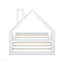 Lit simple en bois avec tête de lit en forme de maison, blanc