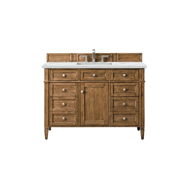 Brittany 48'' W Single Vanity, Saddle Brown, Ethereal Noctis, 8" Widespread