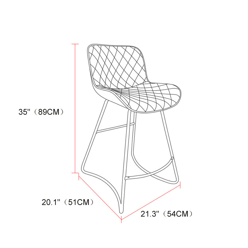 Tabouret de bar moderne CAYIP, Orange
