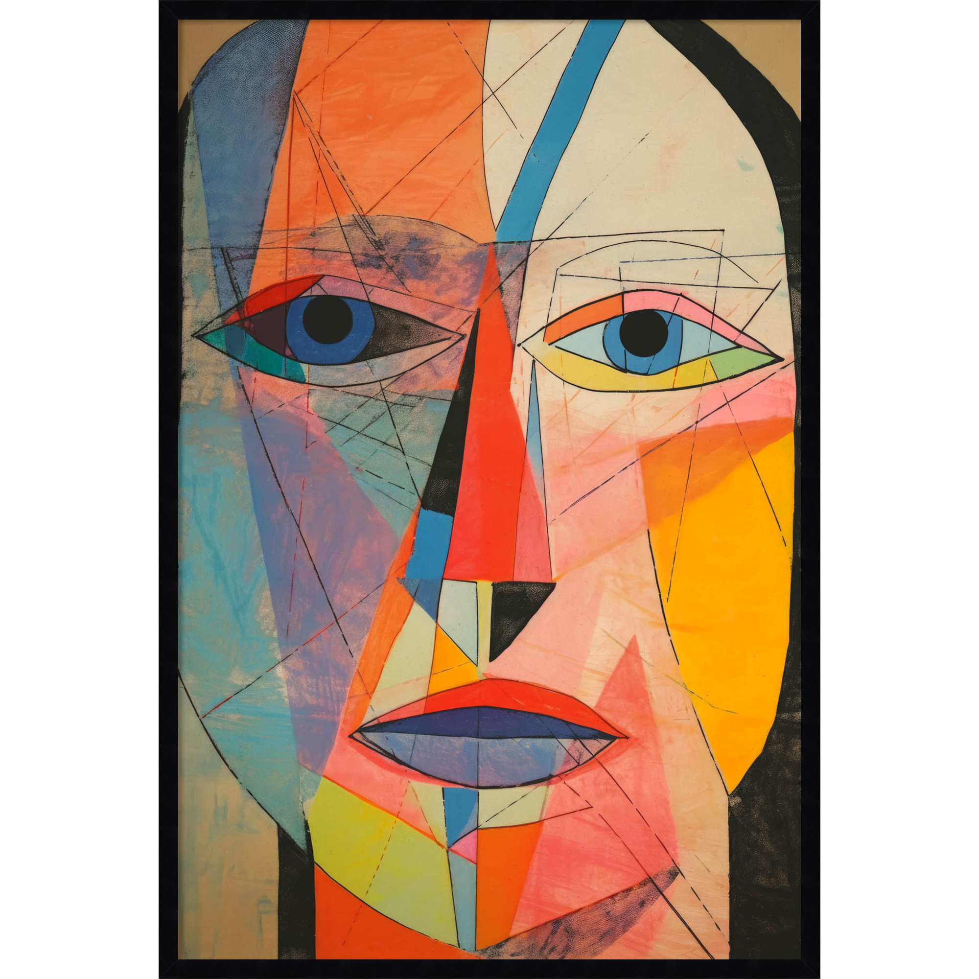 The Face by Treechild, Black, 41" H x 28" W