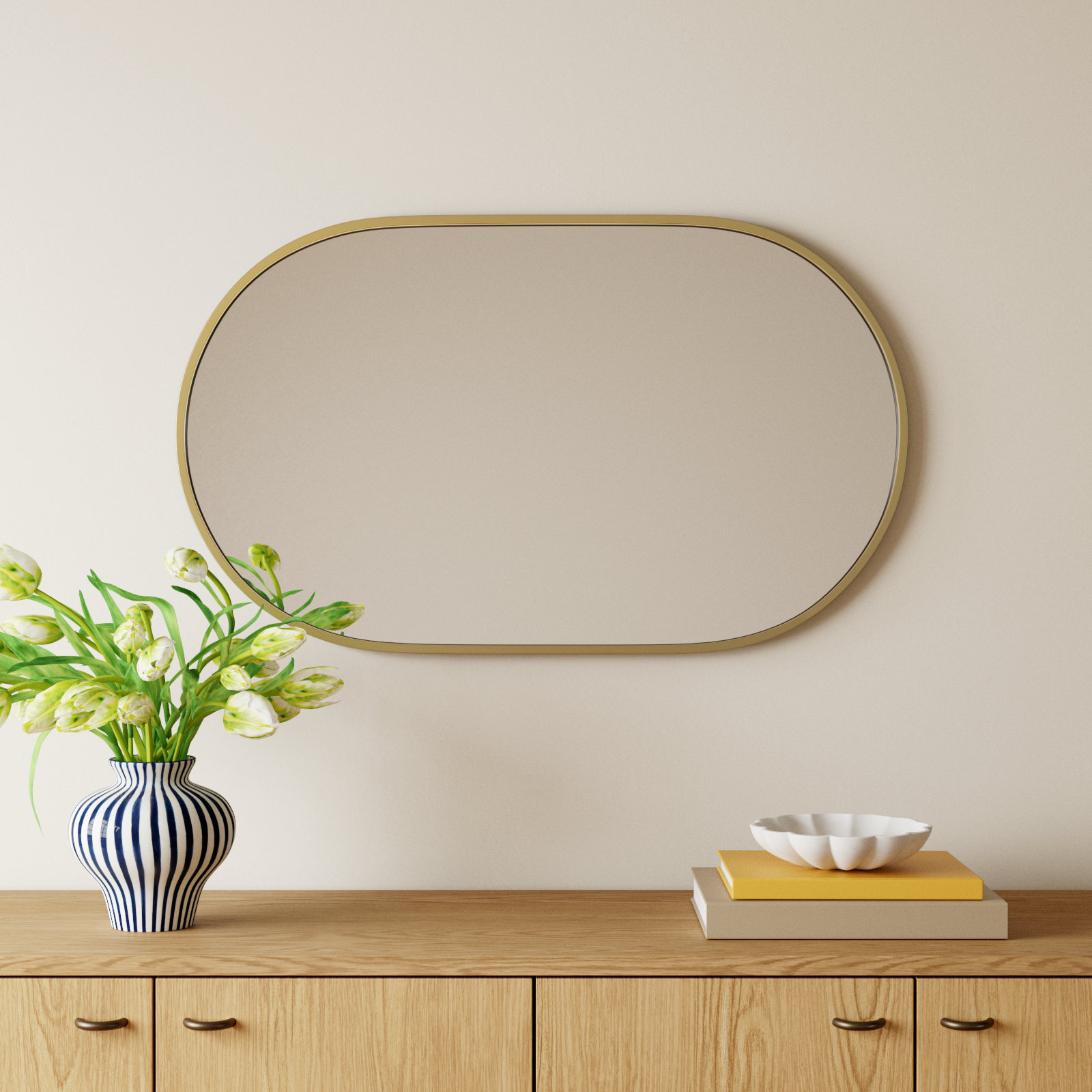Sabine Accent Mirror, Brass, 40" x 24"