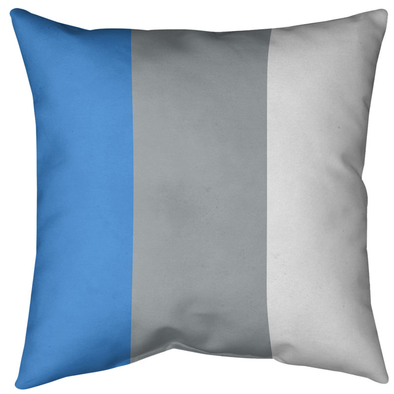 Coussin décoratif , 14 po x 14 po, Côté blanc / Milieu gris, Faux lin