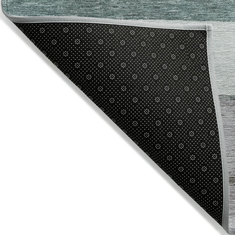 Machine Washable Indoor/Outdoor Claudian ACN1624 Teal Rug, Rectangle 10' x 14'