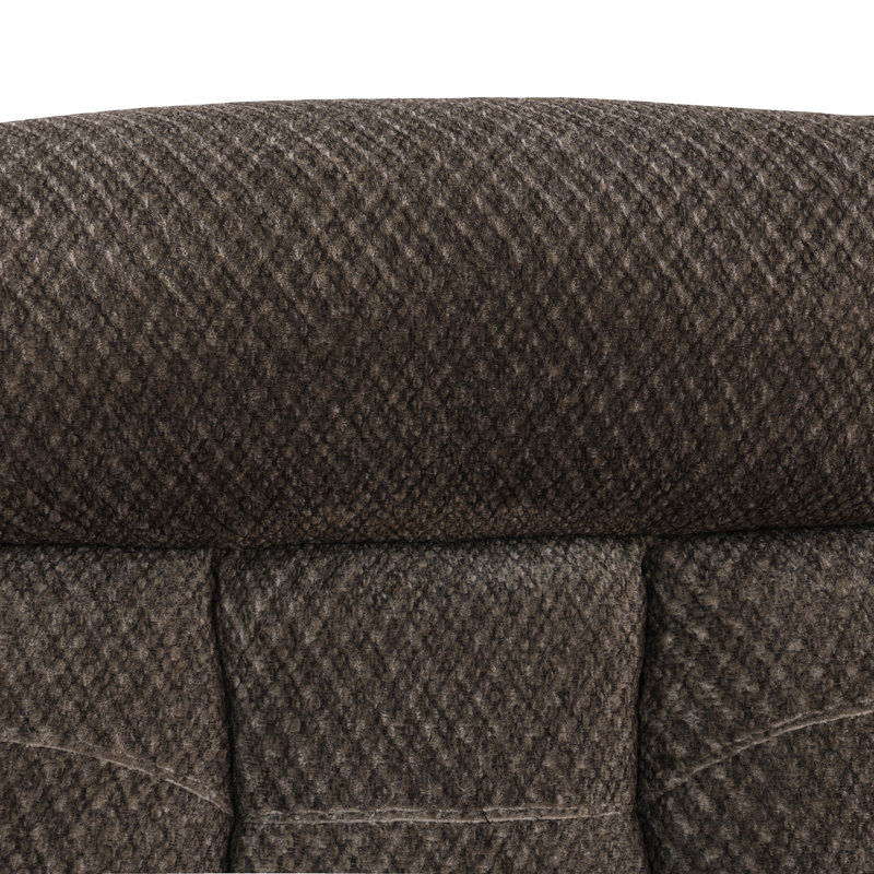 Premium Fabric Reclining Living Room Sofa With Drop Down Table And Cup Holders, Chocolate