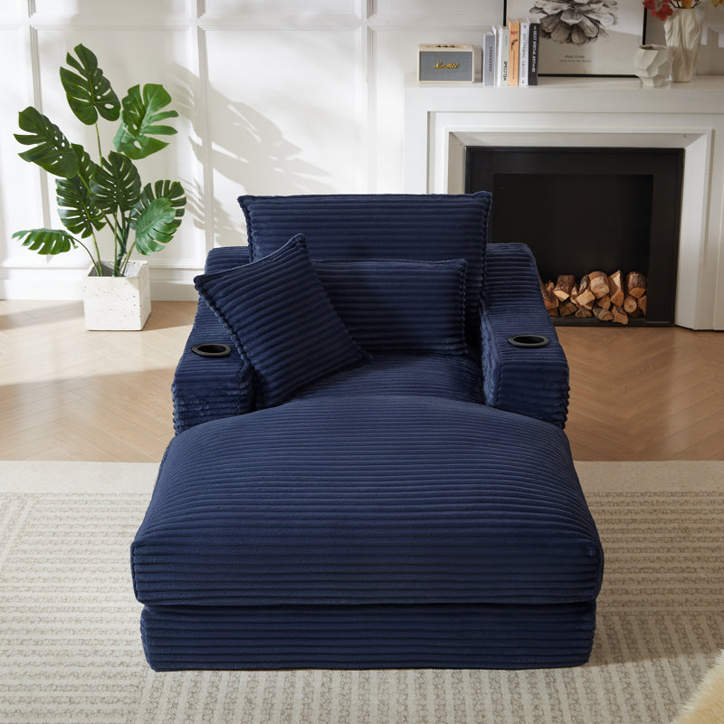 Canapé-lit 47,2 po Corduroy, Bleu