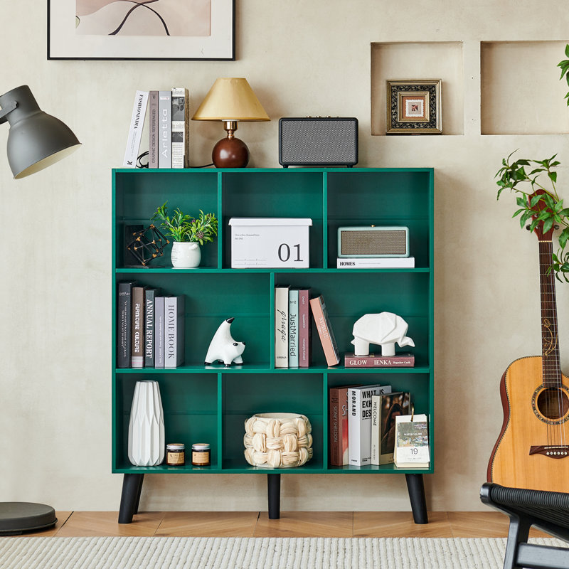 8 Cube Book Shelf,3 Tier Bookshelf With Legs, Modern Open Storage Organizer,Boho Bookcase,Display Cabinet Shelf Free Standing Bookshelves For Bedroom,Living Room,Office