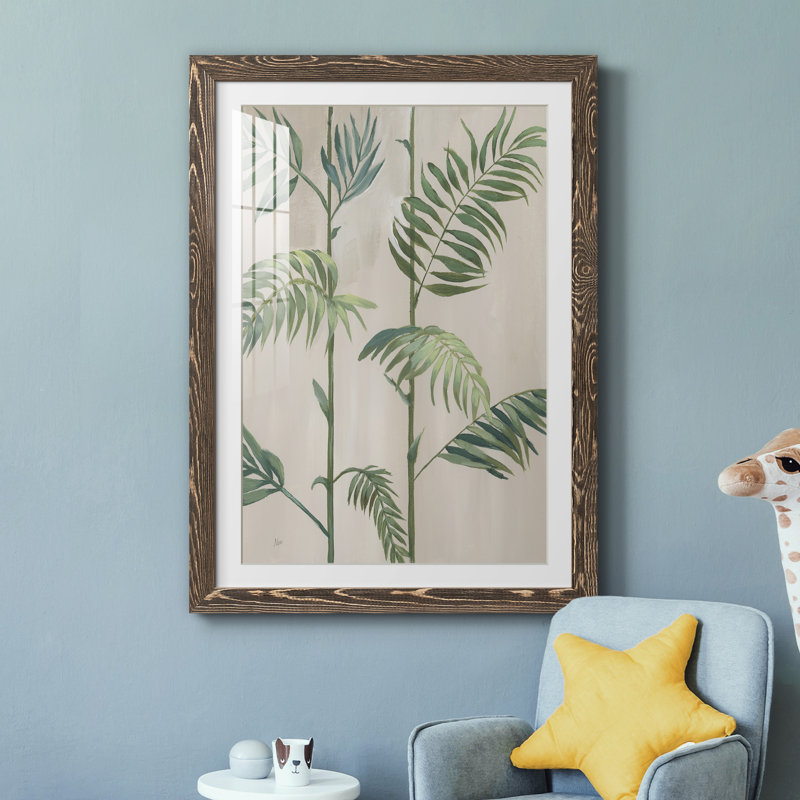 Modern Fronds I - peinture encadrée, H 31,5 po x l 23,5 po x P 1,5 po, Noyers