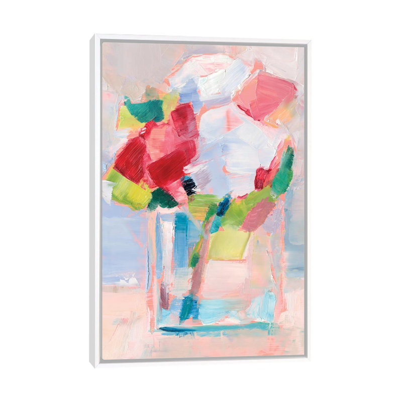 Fleurs abstraites dans un vase II par Ethan Harper - reproduction d'art, Pas de tapis, H 26 po x l 18 po x 1,5 po