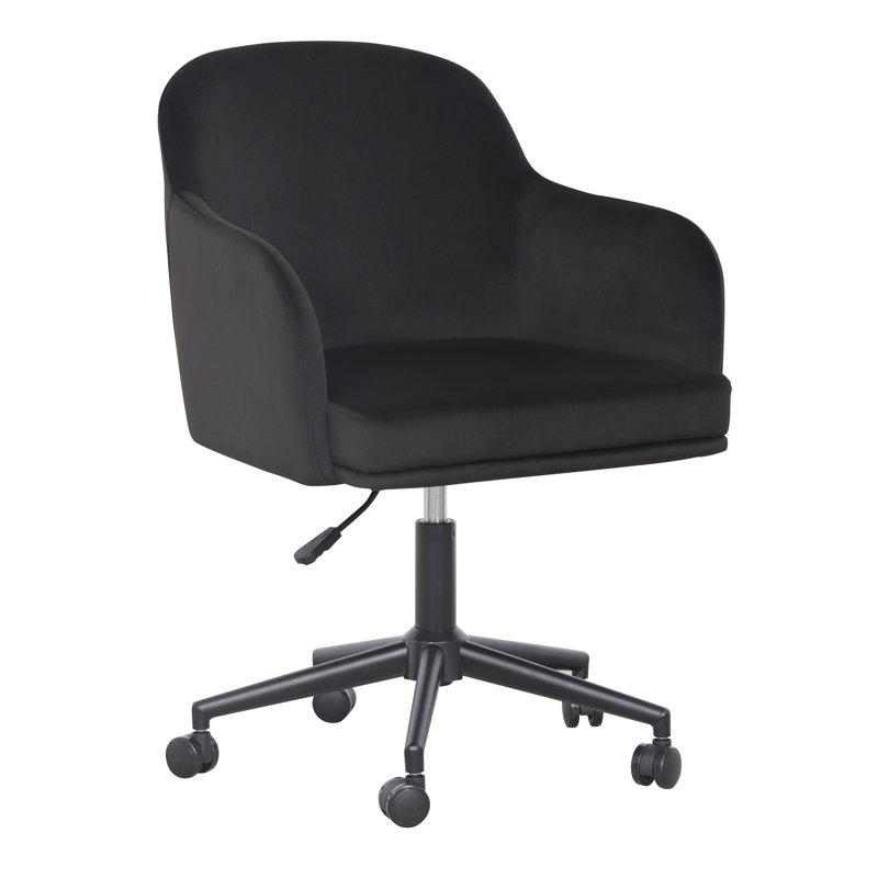 Chaise de bureau Sydney en velours noir performant