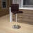 Ahlijah Contemporary Quilted Vinyl Adjustable Height Barstool with Chrome Base-1340993476