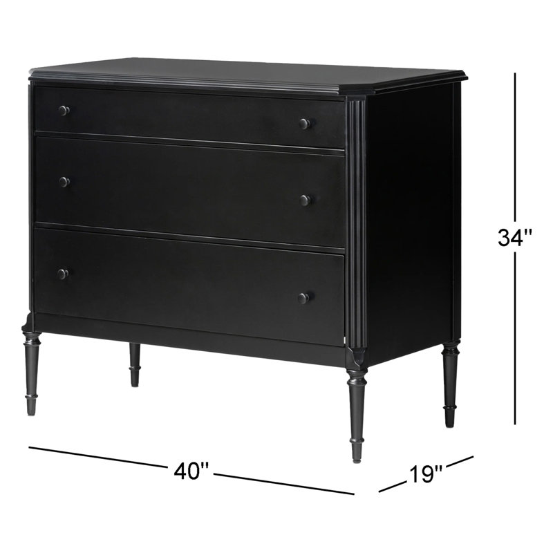 Lendon 3 Drawer Dresser-Black