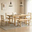 Ensemble de salle à manger de ferme 6 pièces avec structure en bois massif et chaises ergonomiques à double style (bois naturel délavé et beige)-1412622151