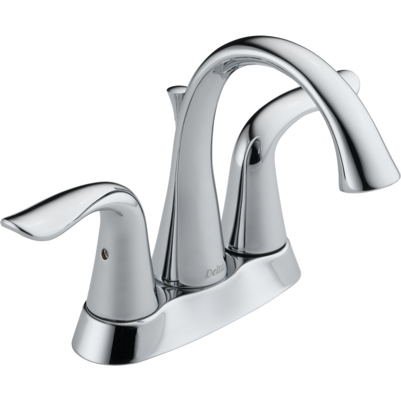 Robinet de salle de bain central avec drain Lahara, robinet de lavabo à 2 poignées, Chrome