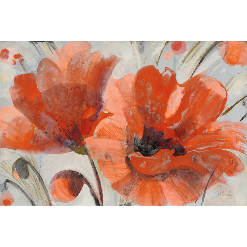 Popping by Albena Hristova - Painting, Black Floater Framed, 81cm H x 122cm W