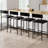 Upholstered Counter Height Bar Stools With Backrest And Footrest, Kitchen Barstools For Island, Counter Bar, Easy Assembly-2064630812