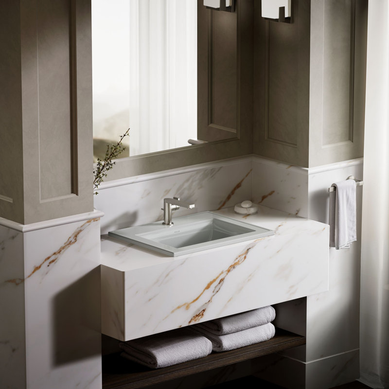Memoirs® Stately Drop-in Bathroom Sink, Ice Gray, Single Hole