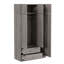 Armoire à miroir 3 portes avec 2 tiroirs et armoire supérieure, gris