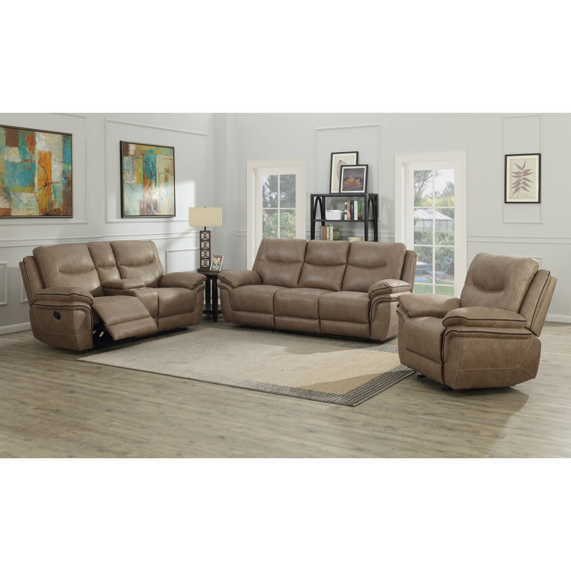 Causeuse inclinable en faux cuir Alejandrina, Similicuir sable