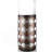 31" Tall Candleholder With Hurricane Glass, Arabesque Mirror Design