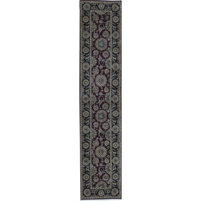 Manchuria Oriental Hand-Knotted Wool Wine/Black Rug